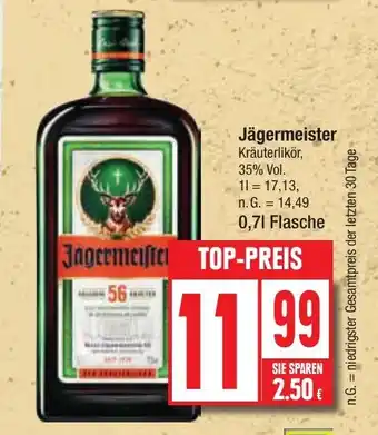 Edeka Jägermeister Kräuterlikör, 35% Vol. 700ml Angebot