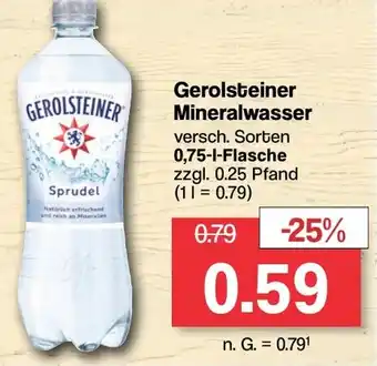 Famila Nord West Gerolsteiner Mineralwasser 0,75-l-Flasche Angebot