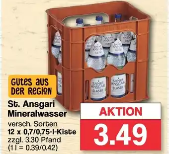 Famila Nord West St. Ansgari Mineralwasser 12 x 0,7/0,75 l Kiste Angebot