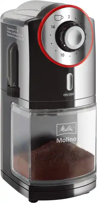 Euronics Melitta Molino 1019-01 Kaffeemühle schwarz/rot Angebot