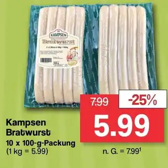 Famila Nord West Kampsen Bratwurst 10 x 100-g-Packung Angebot