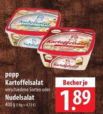 Famila Nord Ost Popp Kartoffelsalat verschiedene Sorten oder Nudelsalat 400 g Angebot