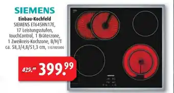 ROLLER Siemens Einbau Kochfeld Angebot