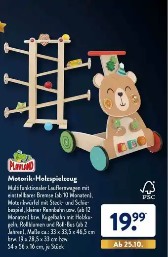 Aldi Süd Playland Motori-holzspielzeug Angebot