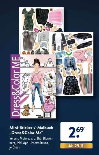 Aldi Süd Mini-sticker--malbuch „dress&color Me” Angebot