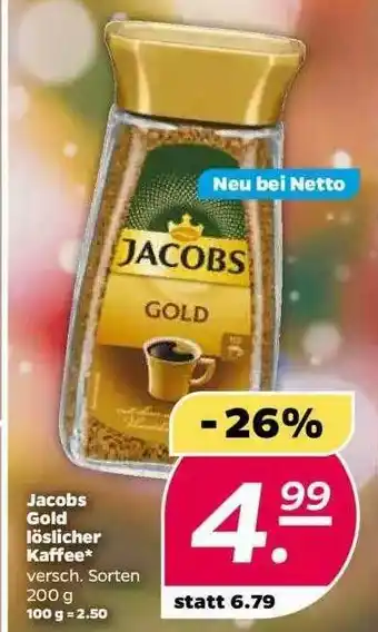 NETTO Jacobs Gold Löslicher Kaffee Angebot