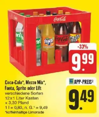 nah & gut Coca-Cola*, Mezzo Mix*, Fanta, Sprite oder Lift 12*1L Angebot