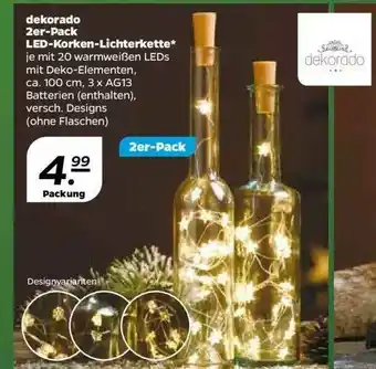 NETTO Dekorado 2er Pack Led-korken-lichterkette Angebot
