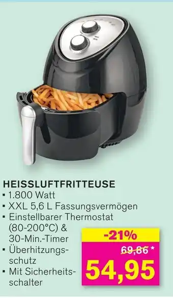 KODi HEISSLUFTFRITTEUSE 1.800 Watt Angebot