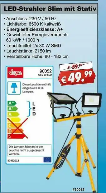 Stabilo Fachmarkt Led-strahler Slim Mit Stativ Angebot