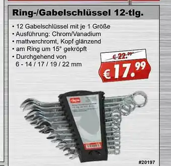 Stabilo Fachmarkt Ring- Gabelschlüssel 12-tlg Angebot