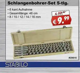 Stabilo Fachmarkt Schlangenbohrer-set 5-tlg Stabilo Angebot