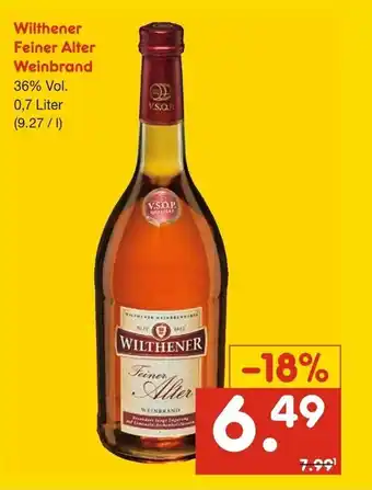 Netto Marken-Discount Wilthener Feiner Alter Weinbrand 700ml Angebot