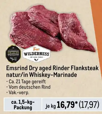 METRO Emsrind Dry aged Rinder Flanksteak natur/in Whiskey-Marinade kg Angebot