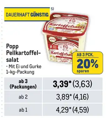 METRO Popp Pellkartoffelsalat 1-kg-Packung Angebot