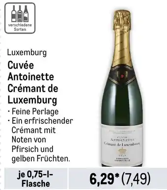 METRO Cuvée Antoinette Crémant de Luxemburg 750ml Angebot