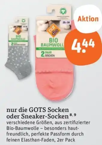 tegut nur die GOTS Socken oder Sneaker-Socken Angebot