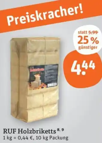 tegut RUF Holzbriketts 10 kg Packung Angebot