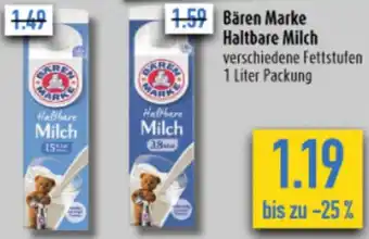 diska Bären Marke Haltbare Milch 1 Liter Packung Angebot