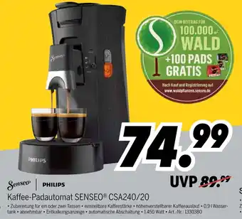 MEDIMAX Senseo Philips Kaffee Padautomat CSA240/20 Angebot