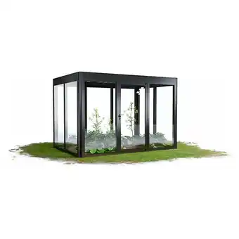 Bauhaus SunElements Gewächshaus SunGarden Energy 3.2 (Außenmaß inkl. Dachüberstand (B x T): 338 x 233 cm, Anthrazit-Metallic, Materia Angebot