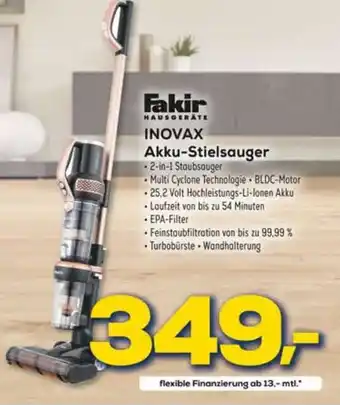 Euronics Fakir Inovax Akku Stielsauger Angebot