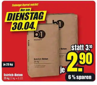 B1 Discount Baumarkt Estrich-Beton 25 kg Angebot