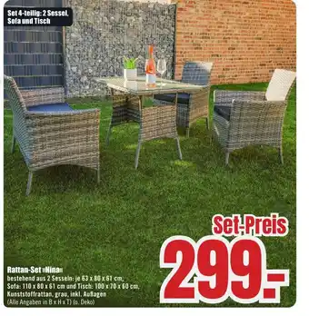 B1 Discount Baumarkt Rattan-Set "Nina" Angebot