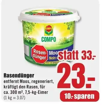 B1 Discount Baumarkt COMPO Rasendünger 7.5kg Angebot