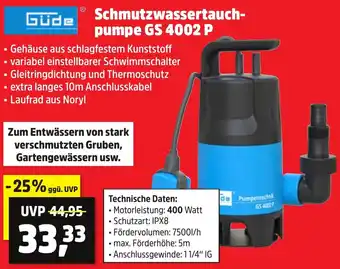 Thomas Philipps Güde Schmutzwassertauchpumpe GS 4002 P Angebot