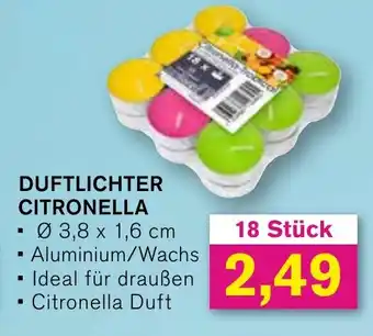 KODi DUFTLICHTER CITRONELLA 18 Stück Angebot