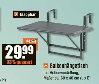 V Baumarkt Balkonhängetisch Angebot