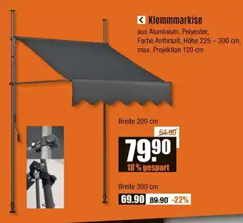 V Baumarkt Klemmmarkise Angebot