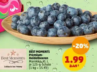 PENNY BEST MOMENTS Premium- Best Moments Heidelbeeren 125 g Schale Angebot