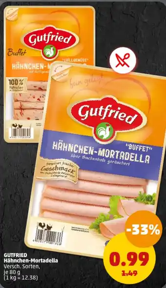 PENNY GUTFRIED Hähnchen-Mortadella 80 g Angebot