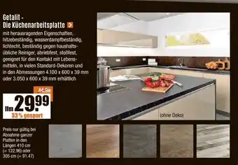 V Baumarkt Getalit - Die Küchenarbeitsplatte Angebot