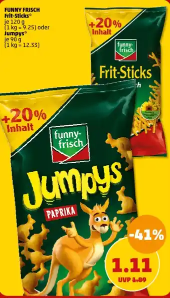 PENNY FUNNY FRISCH Frit-Sticks 120 g oder Jumpys 90 g Angebot