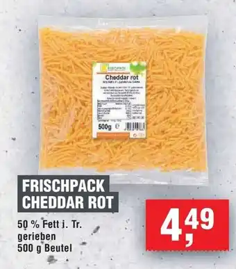 Handelshof FRISCHPACK CHEDDAR ROT 50% Fett i. Tr. gerieben 500 g Beutel Angebot