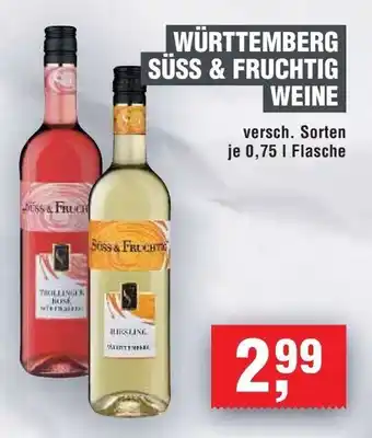 Handelshof WÜRTTEMBERG SÜSS & FRUCHTIG WEINE je 0,75 L Angebot