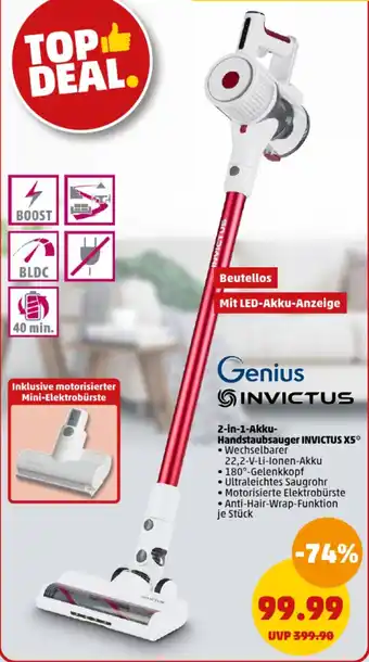 PENNY Genius INVICTUS 2-in-1-Akku- Handstaubsauger INVICTUS X5 Angebot