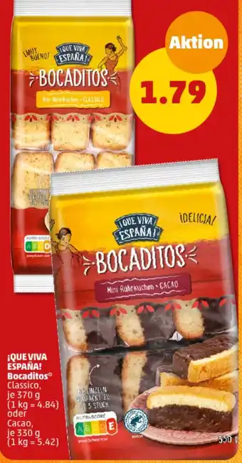 PENNY ¡QUE VIVA ESPAÑA! Bocaditos 370 g oder cacao 330 g Angebot