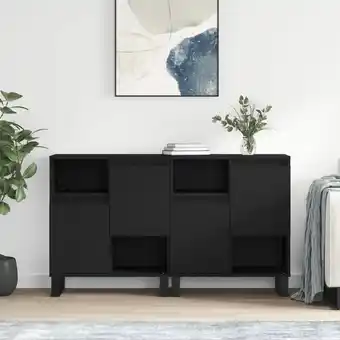 ManoMano 2 Stk.Sideboards Kommoden für das Wohnzimmer - Schränke Anrichten Schwarz Holzwerkstoff -FV73272 Angebot