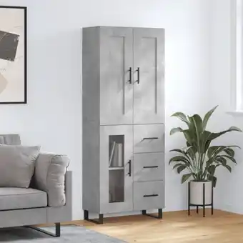 ManoMano Sideboard 69,5x34x180 cm,Highboard für Wohnzimmer - Schrank Kommode Anrichte Betongrau Holzwerkstoff -FV60221 Angebot