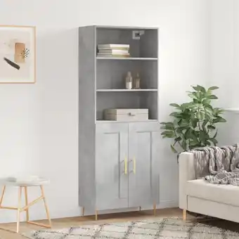 ManoMano Highboard,Kommode,Sideboard,Vitrine Betongrau 69,5x34x180 cm Holzwerkstoff VMEC147944 Maisonchic Angebot