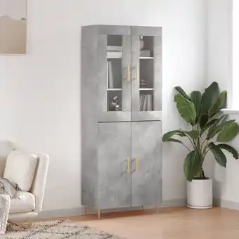 ManoMano Highboard,Sideboard,Kommode fuer Wohnzimmer, Küche Betongrau 69,5x34x180 cm Holzwerkstoff XUBT63215 Bonnevie Angebot