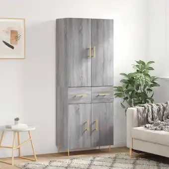 ManoMano Sideboard Highboard für Wohnzimmer - Schrank Kommode Anrichte Grau Sonoma 69,5x34x180 cm Holzwerkstoff -FV95792 Angebot