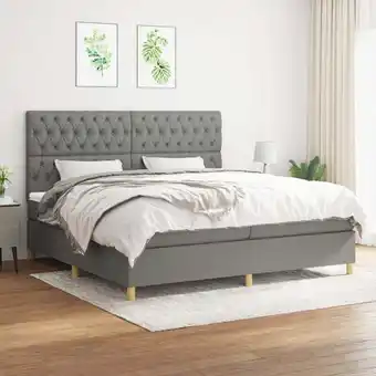 ManoMano Boxspringbett mit Matratze Doppelbett Bett für Schlafzimmer Dunkelgrau 200x200 cm Stoff DE18525 Angebot