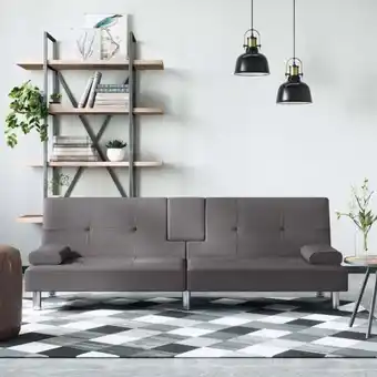 ManoMano Maisonchic - Schlafsofa mit Getränkehaltern, Schlafcouch, Sofabett, Wohnzimmersofa Grau Kunstleder WFV3651 Angebot