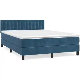 ManoMano Boxspringbett mit Matratze,Schlafzimmerbett,Polsterbett,Hotellbett Dunkelblau 140x200 cm Samt DXJT204933 Maisonchic Angebot