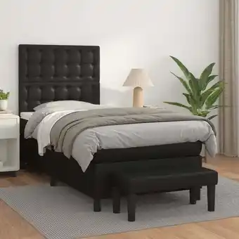 ManoMano Boxspringbett mit Matratze Bett für Erwachsene Schlafzimmerbett Bett für Erwachsene Schlafzimmerbett Schwarz 80x200 cm Kunstl Angebot